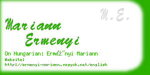 mariann ermenyi business card